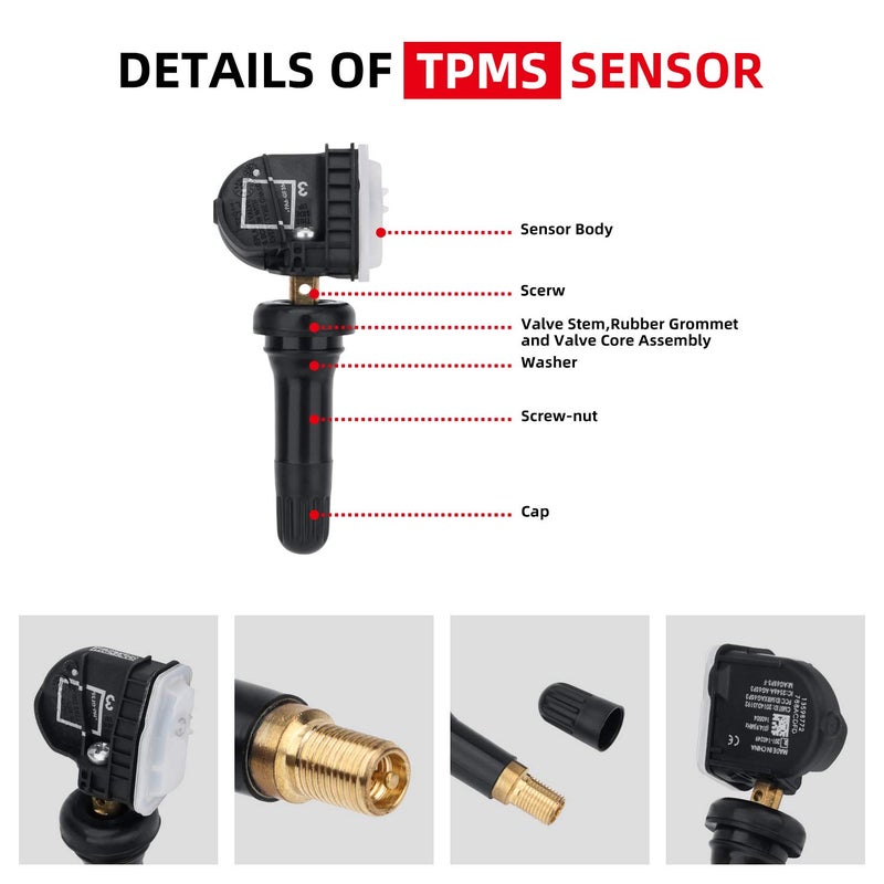 SEINECA 13598772 315MHz Tire Pressure Monitoring System (TPMS) Sensor Compatible with Chevrolet Silverado GMC Sierra Cadillac ATS XTS Buick SAAB Saturn Chevy Cruze Camaro Trax Colorado Sonic Spark Impala - Image 4